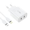 TECH-PROTECT C20W 2-PORT NETWORK CHARGER PD 20W + TYPE-C CABLE WHITE